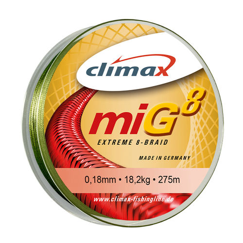 Climax Platinum miG8 olive-moosgrün 8fach geflochtene Schnur